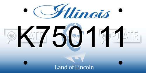 K750111 Illinois License Plate