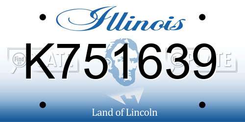 K751639 Illinois License Plate