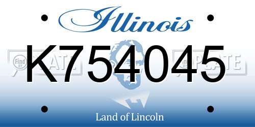 K754045 Illinois License Plate