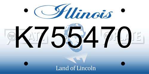 K755470 Illinois License Plate