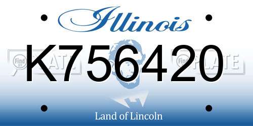 K756420 Illinois License Plate
