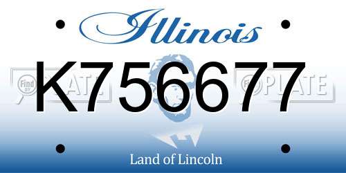 K756677 Illinois License Plate