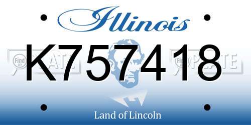 K757418 Illinois License Plate