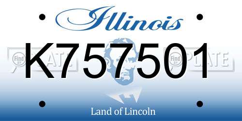 K757501 Illinois License Plate