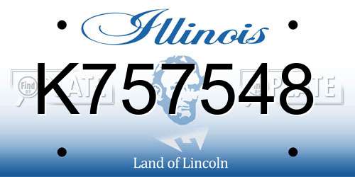 K757548 Illinois License Plate