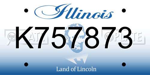 K757873 Illinois License Plate