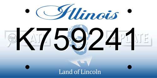 K759241 Illinois License Plate