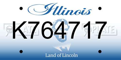 K764717 Illinois License Plate