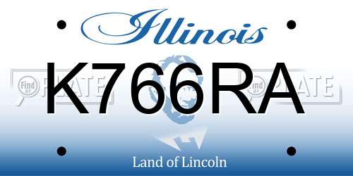K766RA Illinois License Plate