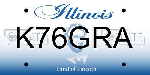 K76GRA Illinois License Plate