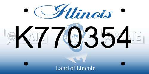 K770354 Illinois License Plate