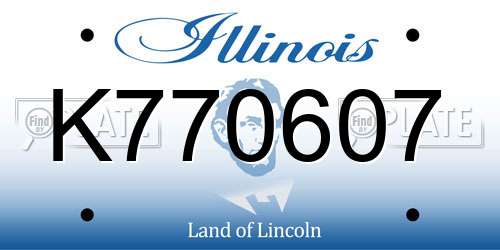 K770607 Illinois License Plate