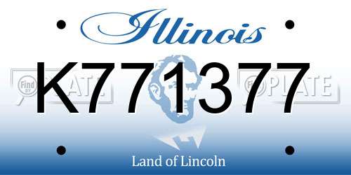 K771377 Illinois License Plate