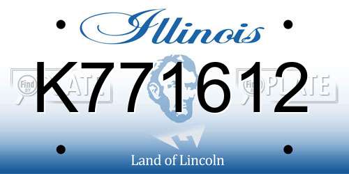 K771612 Illinois License Plate