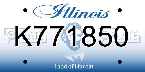 K771850 Illinois License Plate