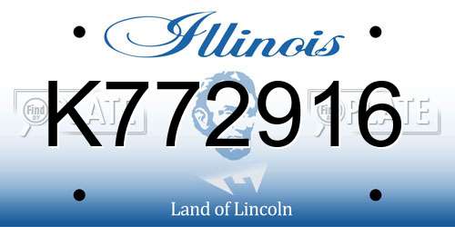 K772916 Illinois License Plate