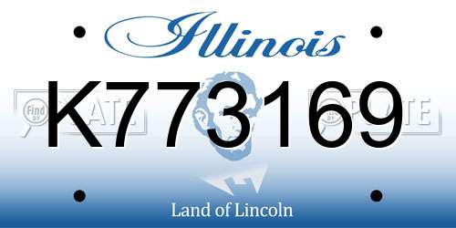 K773169 Illinois License Plate