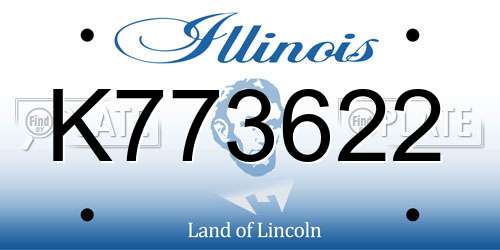 K773622 Illinois License Plate
