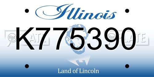 K775390 Illinois License Plate