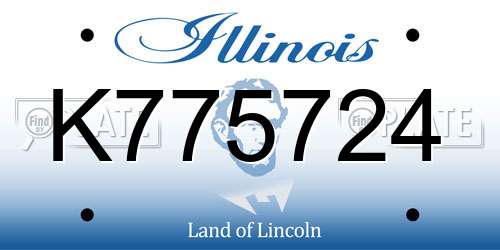 K775724 Illinois License Plate