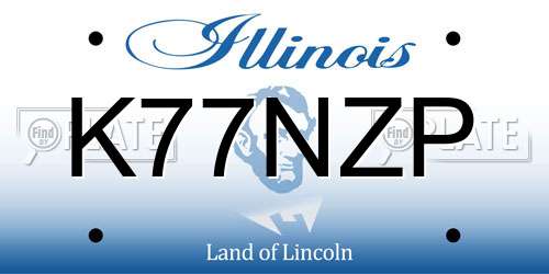 K77NZP Illinois License Plate
