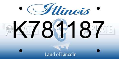 K781187 Illinois License Plate