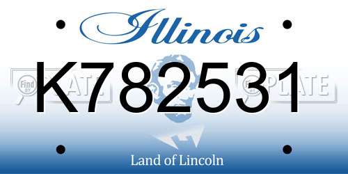 K782531 Illinois License Plate