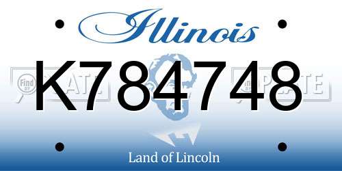 K784748 Illinois License Plate