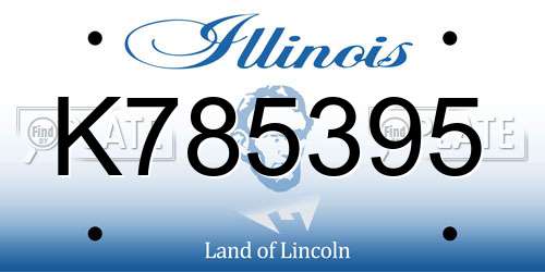 K785395 Illinois License Plate