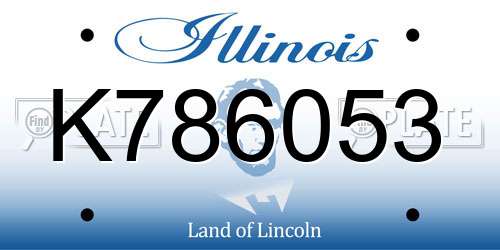 K786053 Illinois License Plate