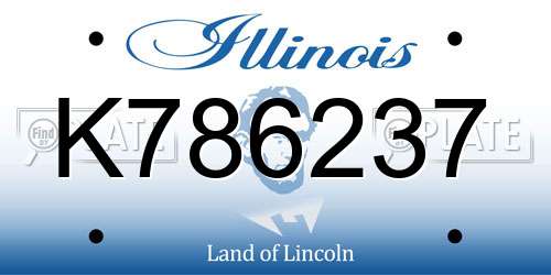 K786237 Illinois License Plate