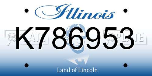 K786953 Illinois License Plate