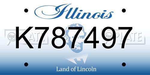 K787497 Illinois License Plate