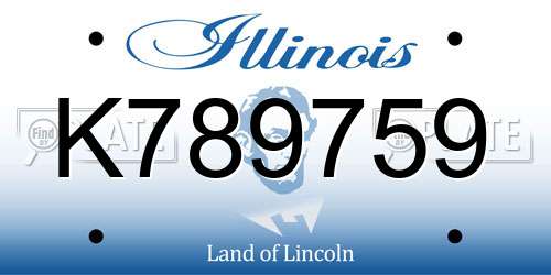 K789759 Illinois License Plate