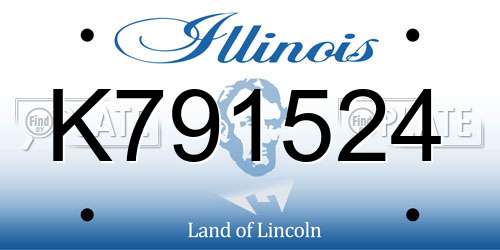 K791524 Illinois License Plate