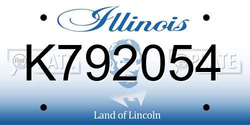 K792054 Illinois License Plate