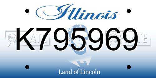 K795969 Illinois License Plate