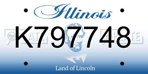 K797748 Illinois License Plate
