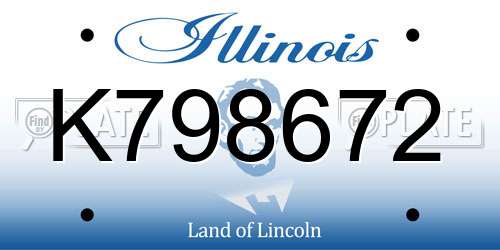 K798672 Illinois License Plate