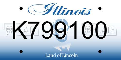 K799100 Illinois License Plate