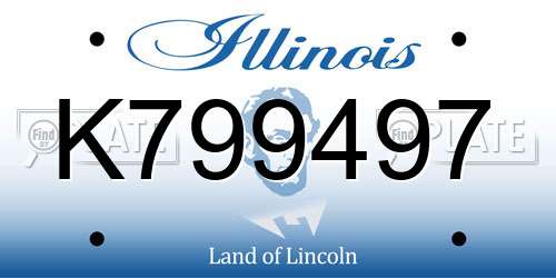 K799497 Illinois License Plate