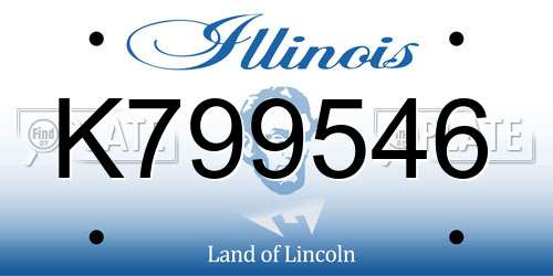 K799546 Illinois License Plate