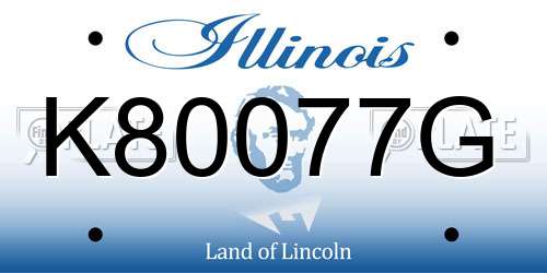 K80077G Illinois License Plate
