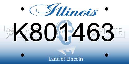 K801463 Illinois License Plate
