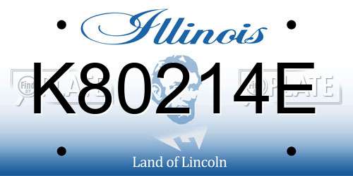 K80214E Illinois License Plate