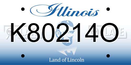 K80214O Illinois License Plate