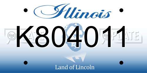 K804011 Illinois License Plate