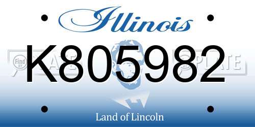 K805982 Illinois License Plate