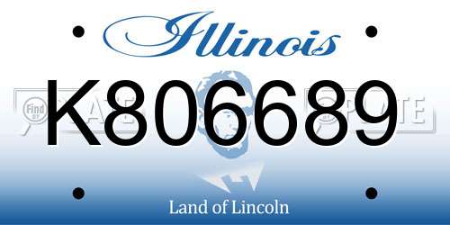 K806689 Illinois License Plate