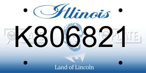 K806821 Illinois License Plate